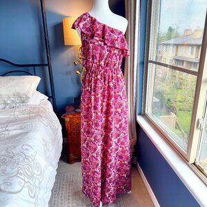 Liberty of London for Target Floral Pink and Purple One Shoulder Dress